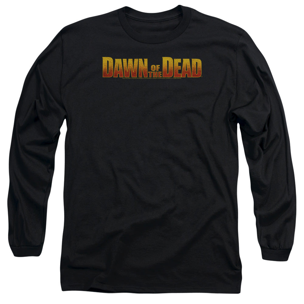 AN OFFCIALLY LICENSED DAWN OF THE DEAD DAWN LOGO MEN'S LONG SLEEVE T-SHIRT BLACK