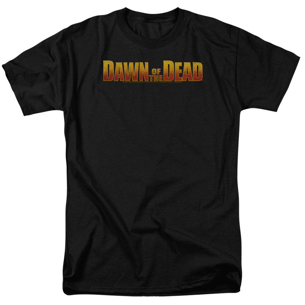 AN OFFCIALLY LICENSED DAWN OF THE DEAD DAWN LOGO MEN'S REGULAR FIT T-SHIRT BLACK