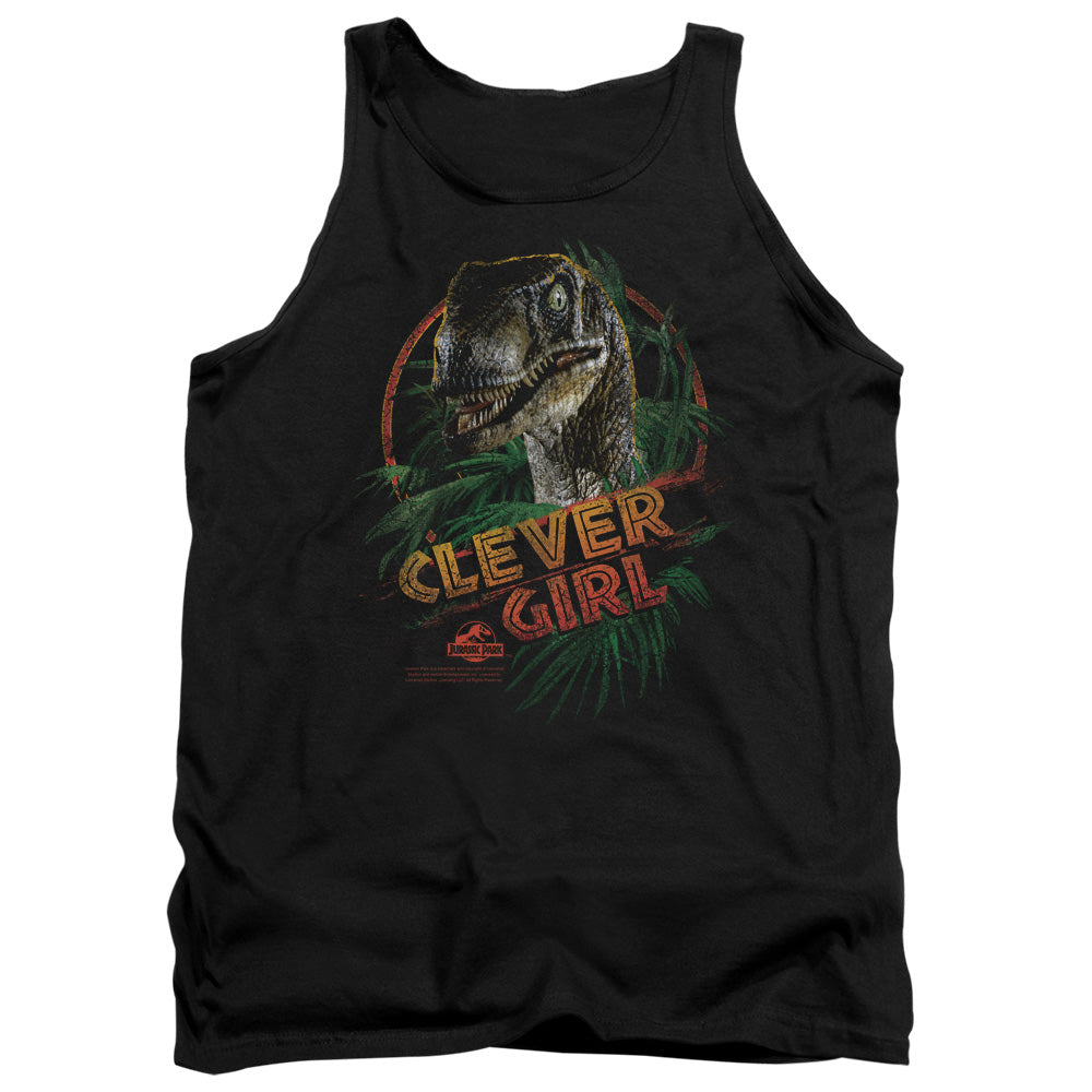 AN OFFCIALLY LICENSED JURASSIC PARK CLEVER GIRL ADULT UNISEX TANK TOP BLACK