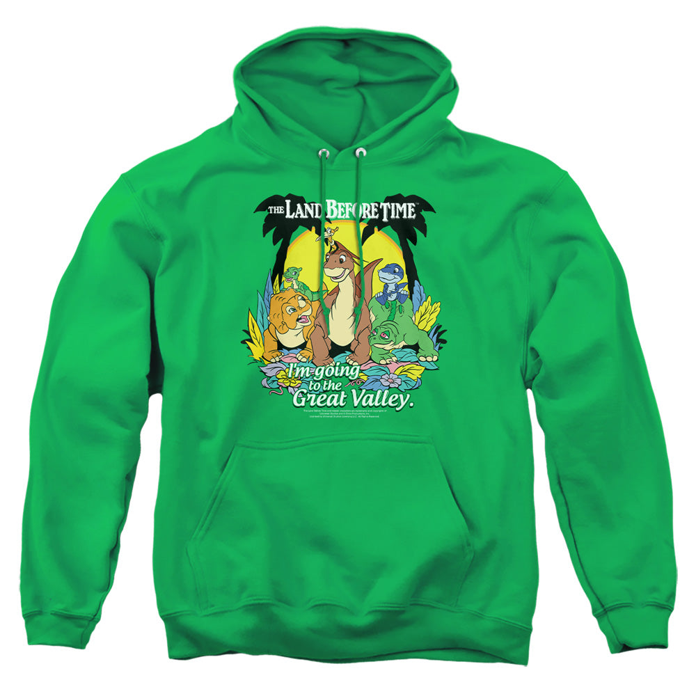 AN OFFCIALLY LICENSED LAND BEFORE TIME GREAT VALLEY ADULT UNISEX PULLOVER HOODIE KELLY GREEN