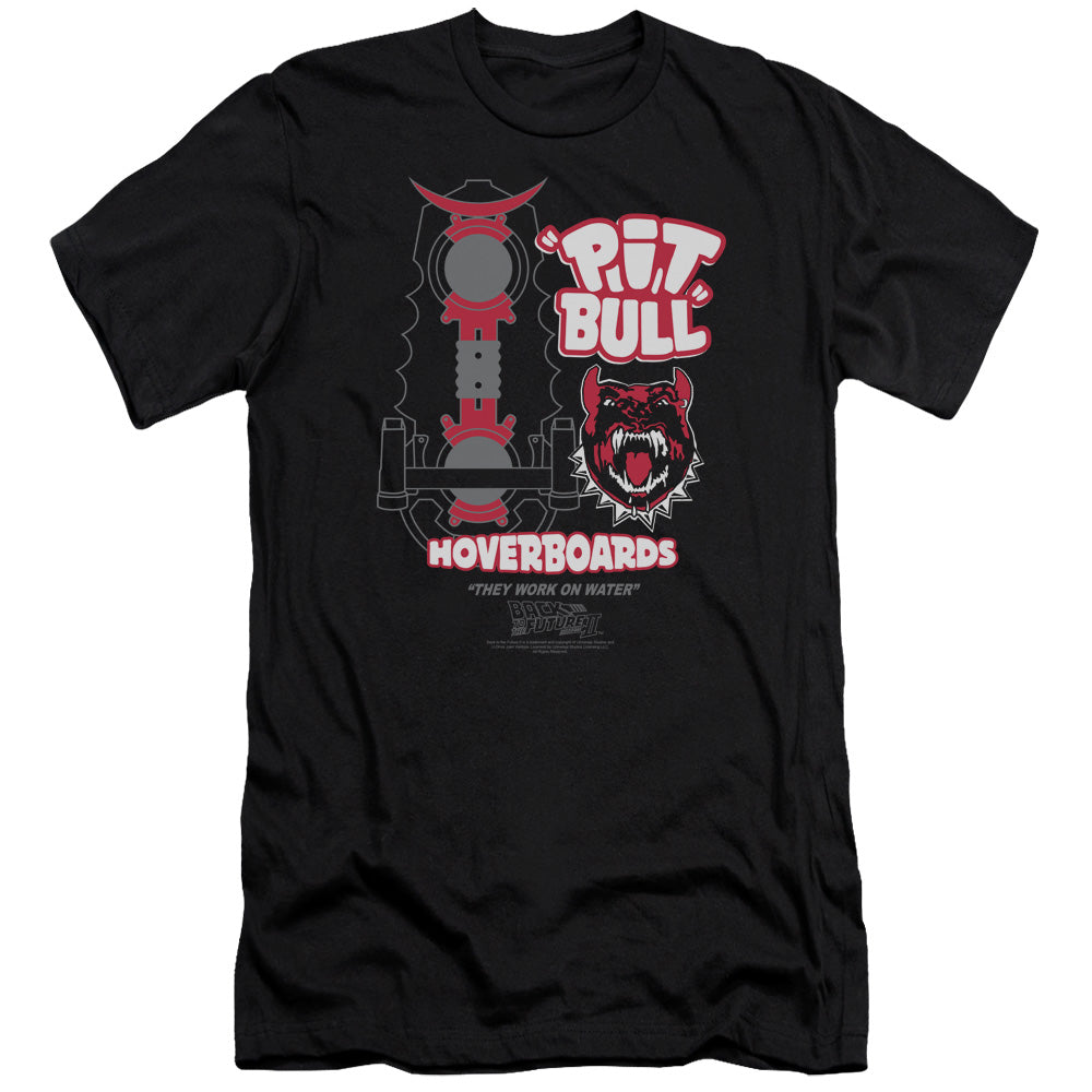 AN OFFCIALLY LICENSED BACK TO THE FUTURE II PIT BULL MEN'S PREMIUM SLIM FIT T-SHIRT BLACK
