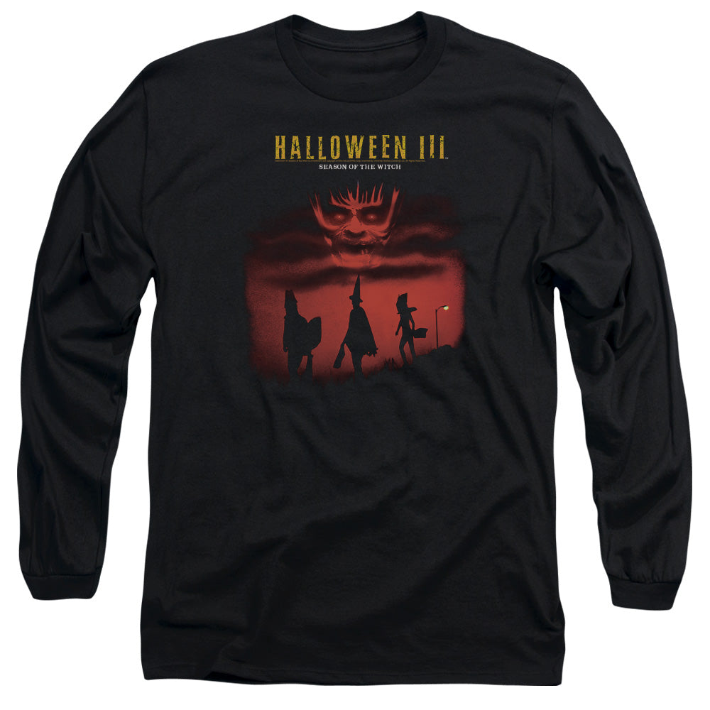 AN OFFCIALLY LICENSED HALLOWEEN III SEASON OF THE WITCH MEN'S LONG SLEEVE T-SHIRT BLACK
