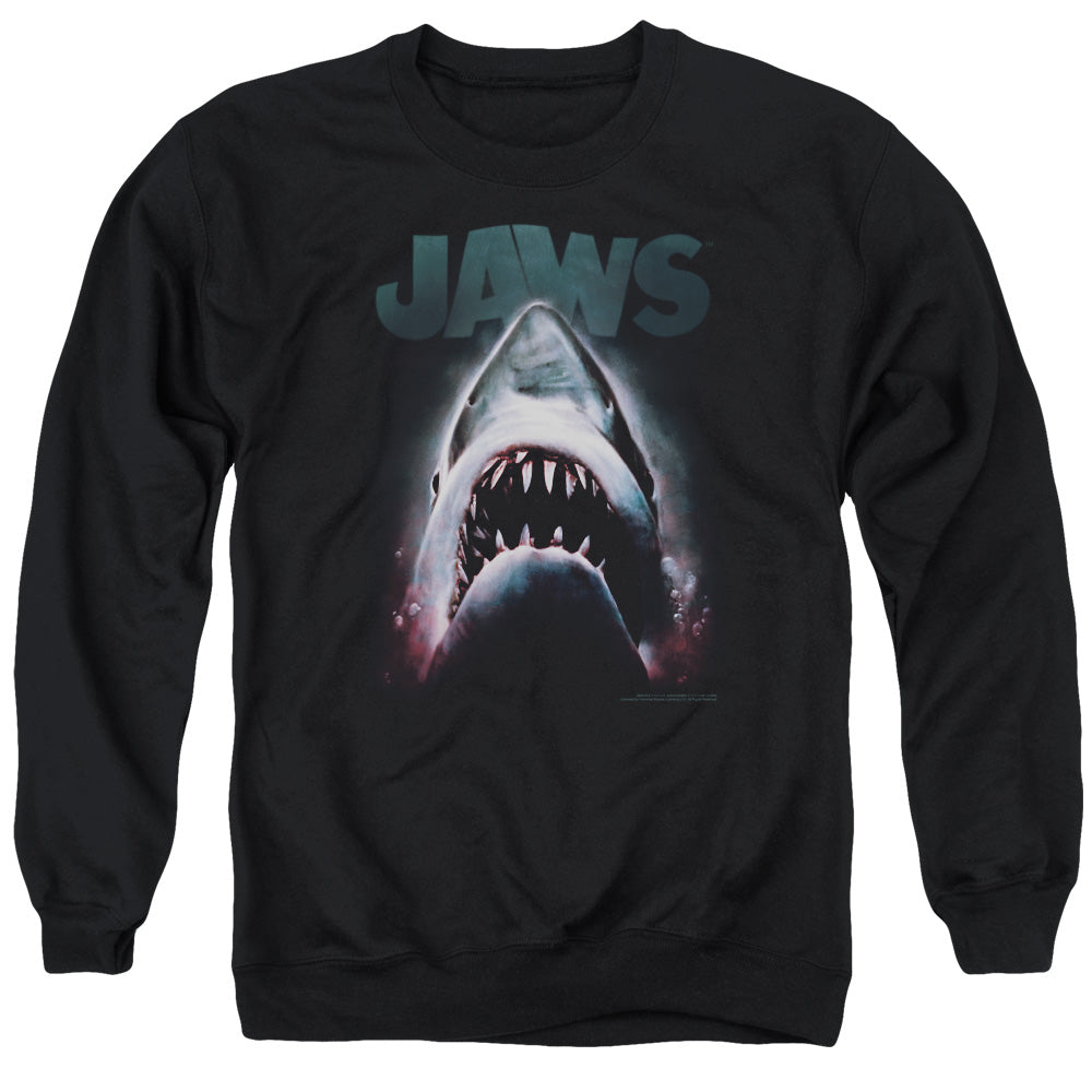 AN OFFCIALLY LICENSED JAWS TERROR IN THE DEEP ADULT UNISEX CREWNECK SWEATSHIRT BLACK