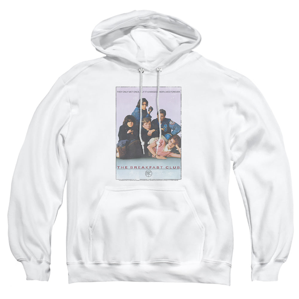 AN OFFCIALLY LICENSED BREAKFAST CLUB BC POSTER ADULT UNISEX PULLOVER HOODIE WHITE
