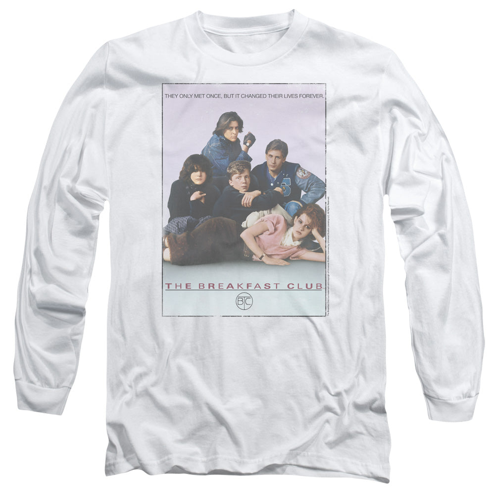 AN OFFCIALLY LICENSED BREAKFAST CLUB BC POSTER MEN'S LONG SLEEVE T-SHIRT WHITE