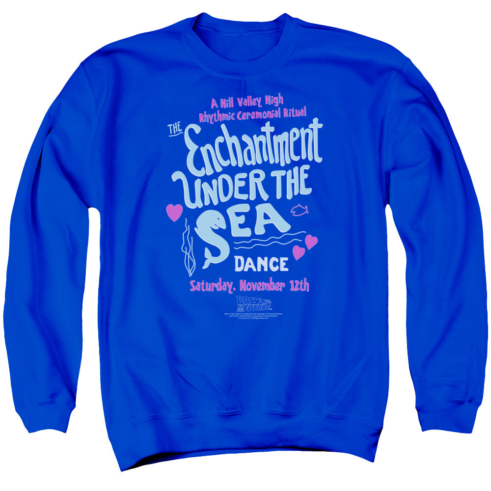 AN OFFCIALLY LICENSED BACK TO THE FUTURE UNDER THE SEA ADULT UNISEX CREWNECK SWEATSHIRT ROYAL