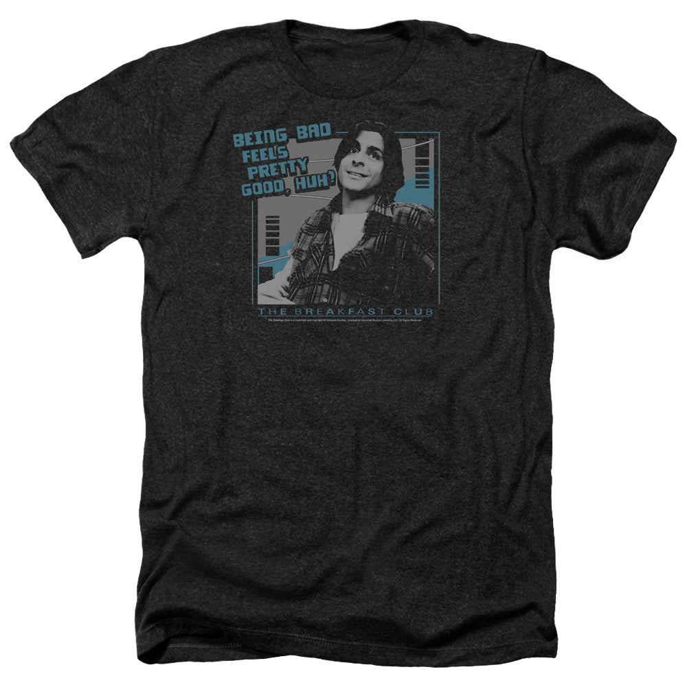 AN OFFCIALLY LICENSED BREAKFAST CLUB BAD MEN'S HEATHER T-SHIRT CHARCOAL