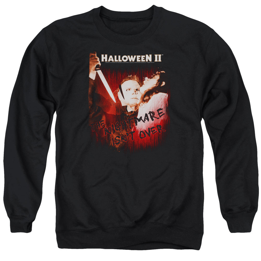 AN OFFCIALLY LICENSED HALLOWEEN II NIGHTMARE ADULT UNISEX CREWNECK SWEATSHIRT BLACK