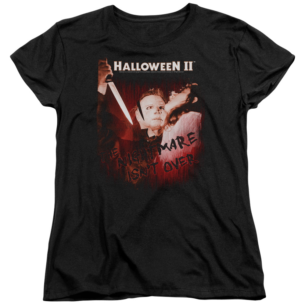 AN OFFCIALLY LICENSED HALLOWEEN II NIGHTMARE WOMEN'S REGULAR FIT T-SHIRT BLACK