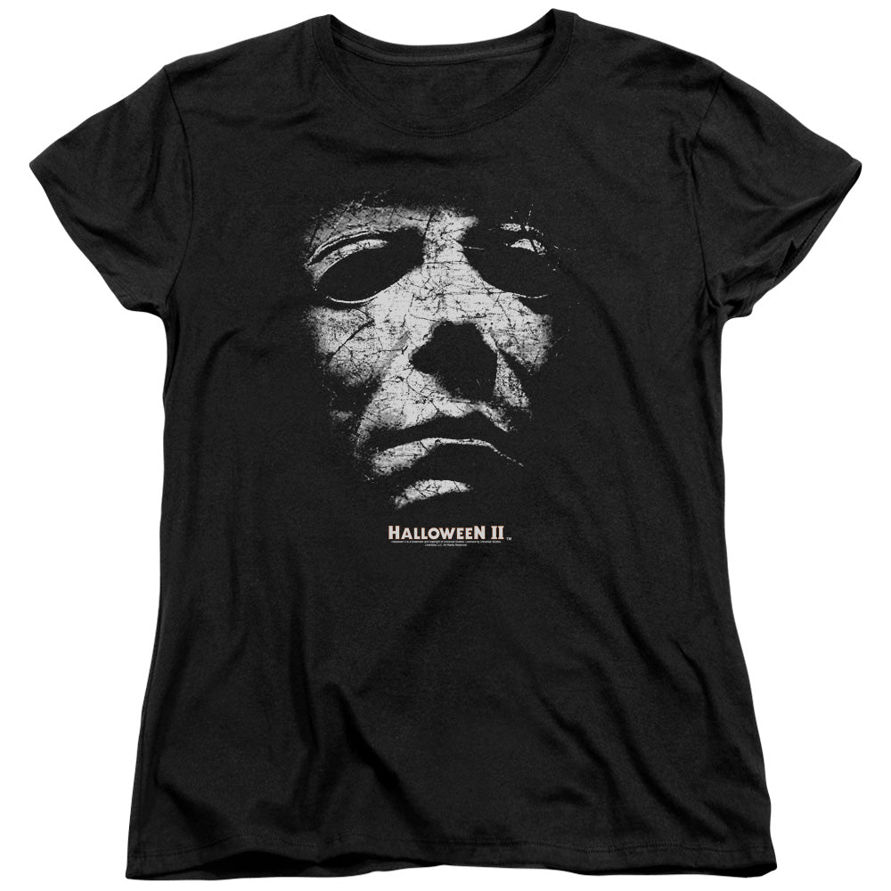 AN OFFCIALLY LICENSED HALLOWEEN II MASK WOMEN'S REGULAR FIT T-SHIRT BLACK
