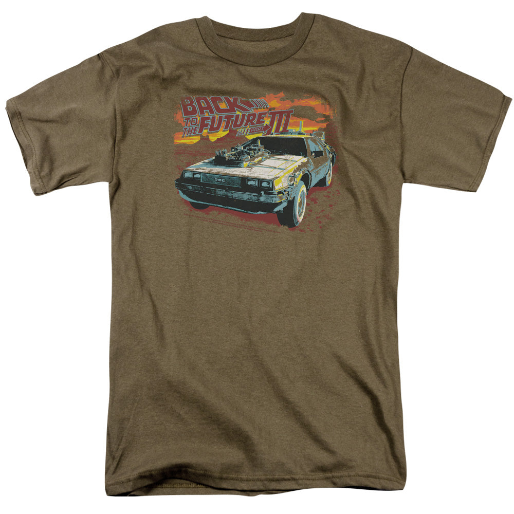 AN OFFCIALLY LICENSED BACK TO THE FUTURE III WILD WEST MEN'S REGULAR FIT T-SHIRT SAFARI GREEN