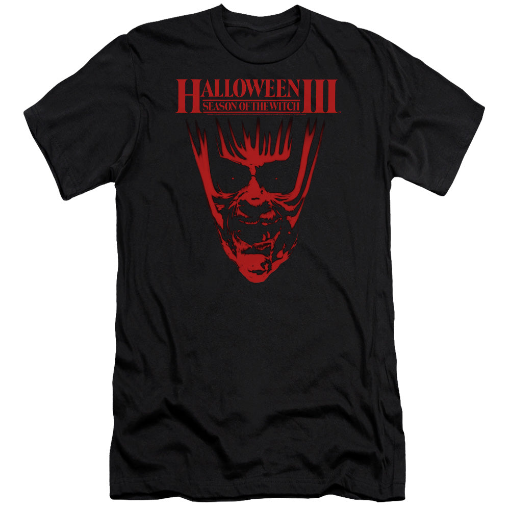 AN OFFCIALLY LICENSED HALLOWEEN III TITLE MEN'S PREMIUM SLIM FIT T-SHIRT BLACK