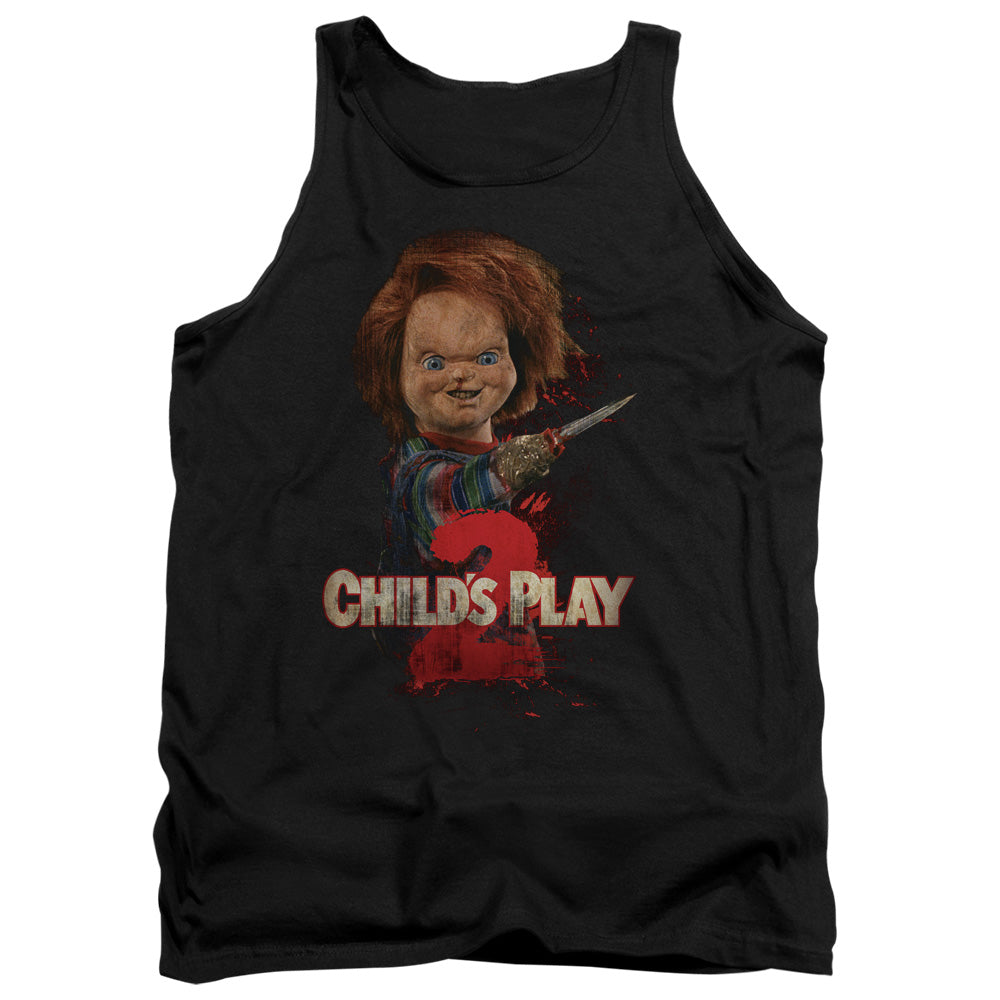 AN OFFCIALLY LICENSED CHILDS PLAY 2 HERES CHUCKY ADULT UNISEX TANK TOP BLACK