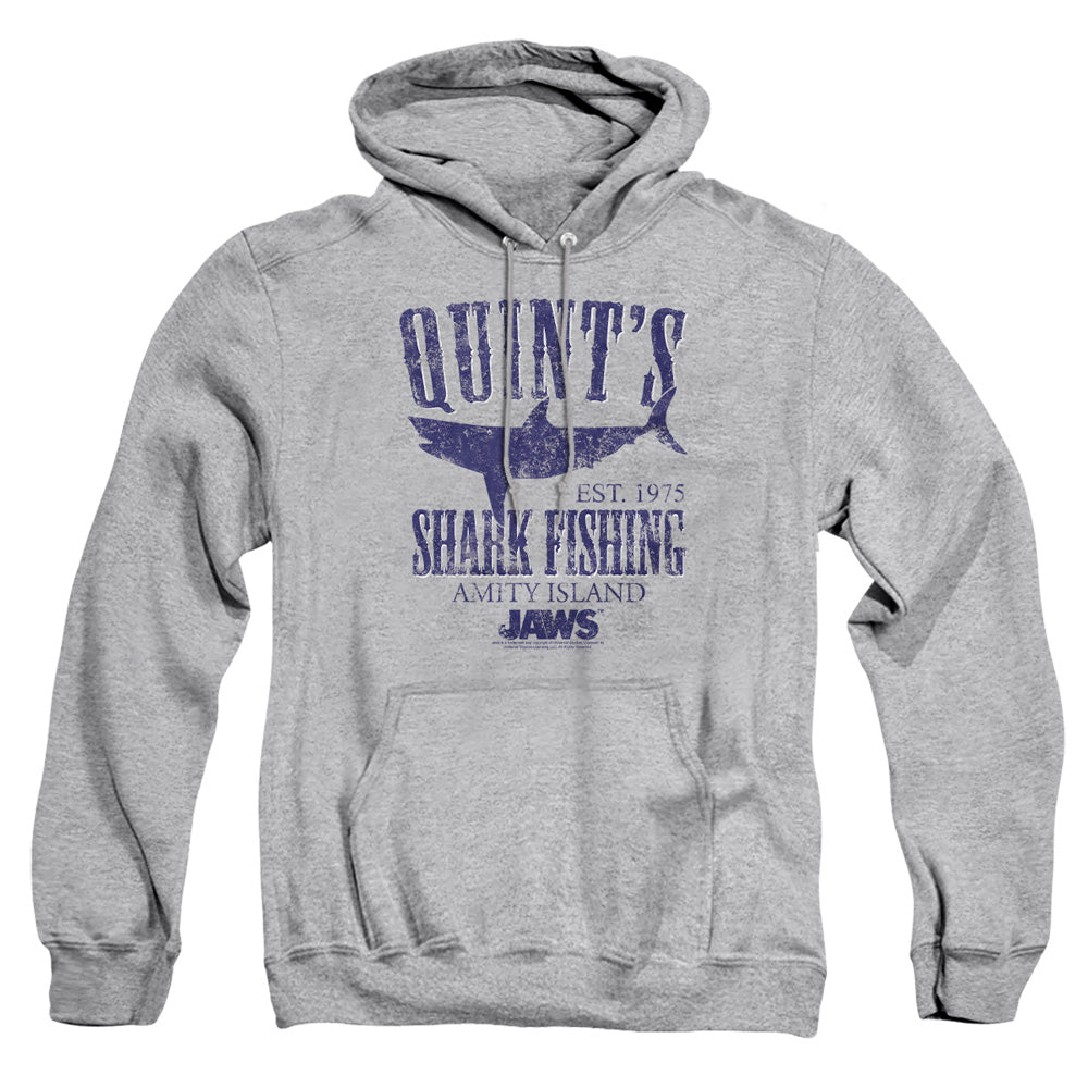 AN OFFCIALLY LICENSED JAWS QUINTS ADULT UNISEX PULLOVER HOODIE ATHLETIC HEATHER