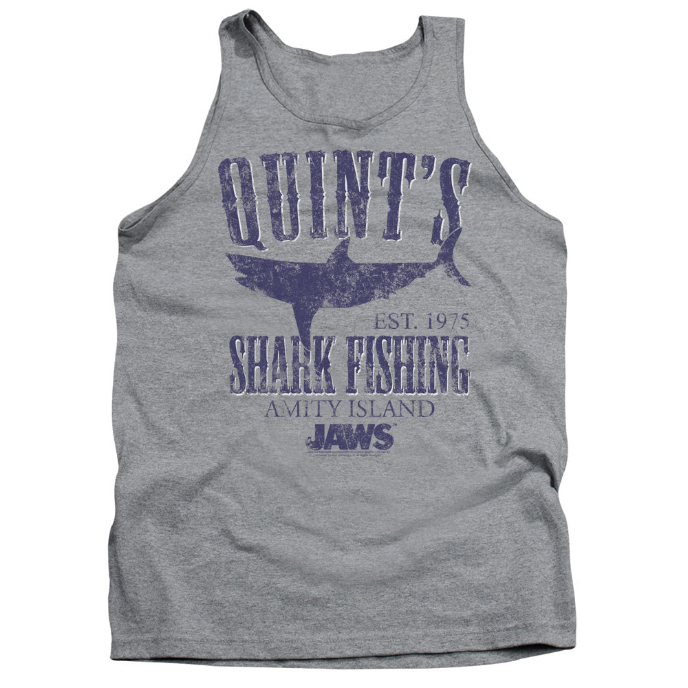 AN OFFCIALLY LICENSED JAWS QUINTS ADULT UNISEX TANK TOP ATHLETIC HEATHER