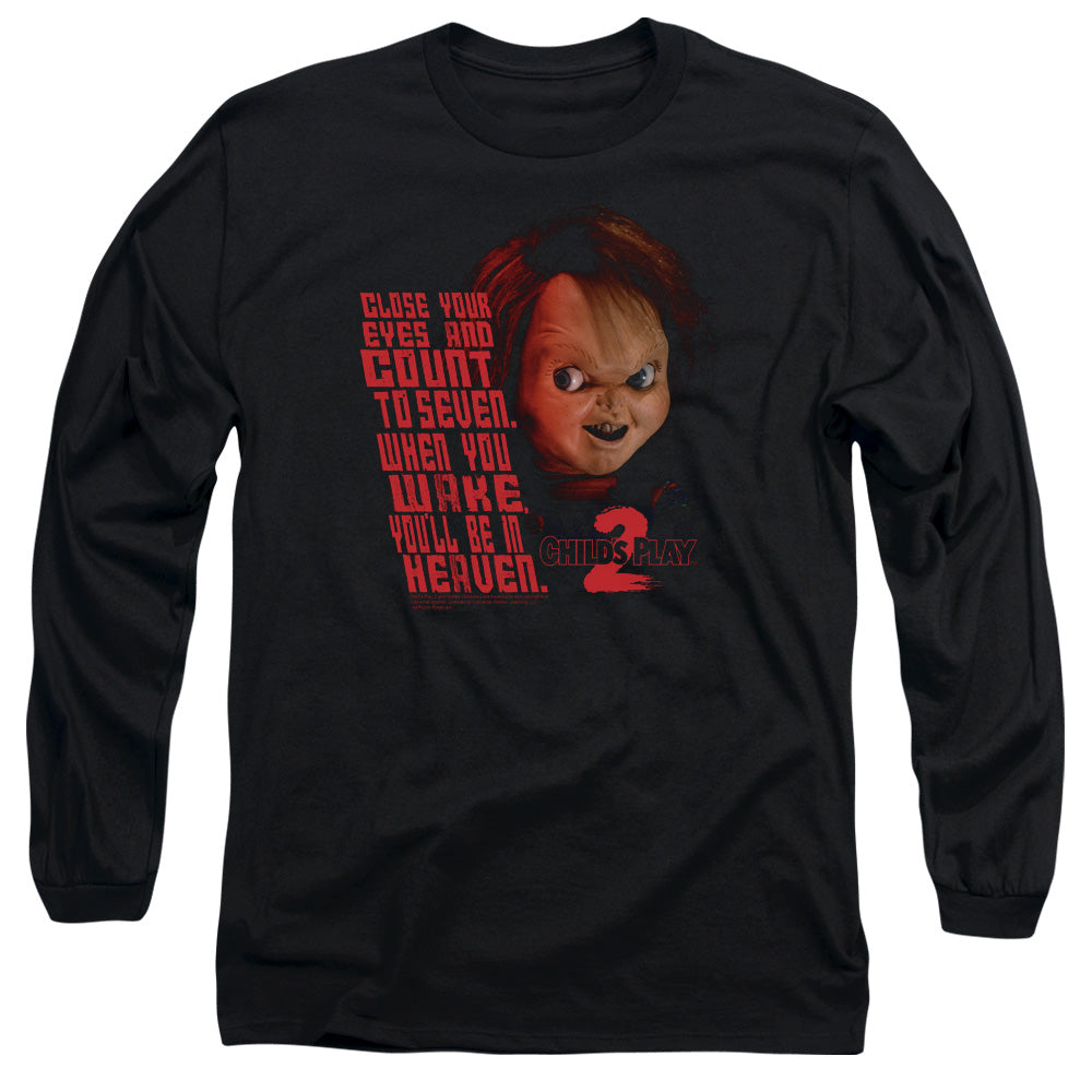 AN OFFCIALLY LICENSED CHILDS PLAY 2 IN HEAVEN MEN'S LONG SLEEVE T-SHIRT BLACK