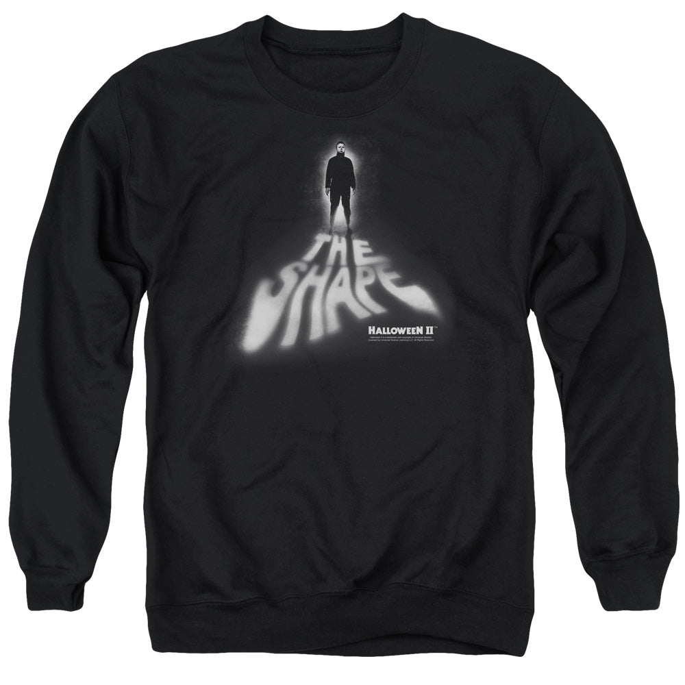 AN OFFCIALLY LICENSED HALLOWEEN II THE SHAPE ADULT UNISEX CREWNECK SWEATSHIRT BLACK