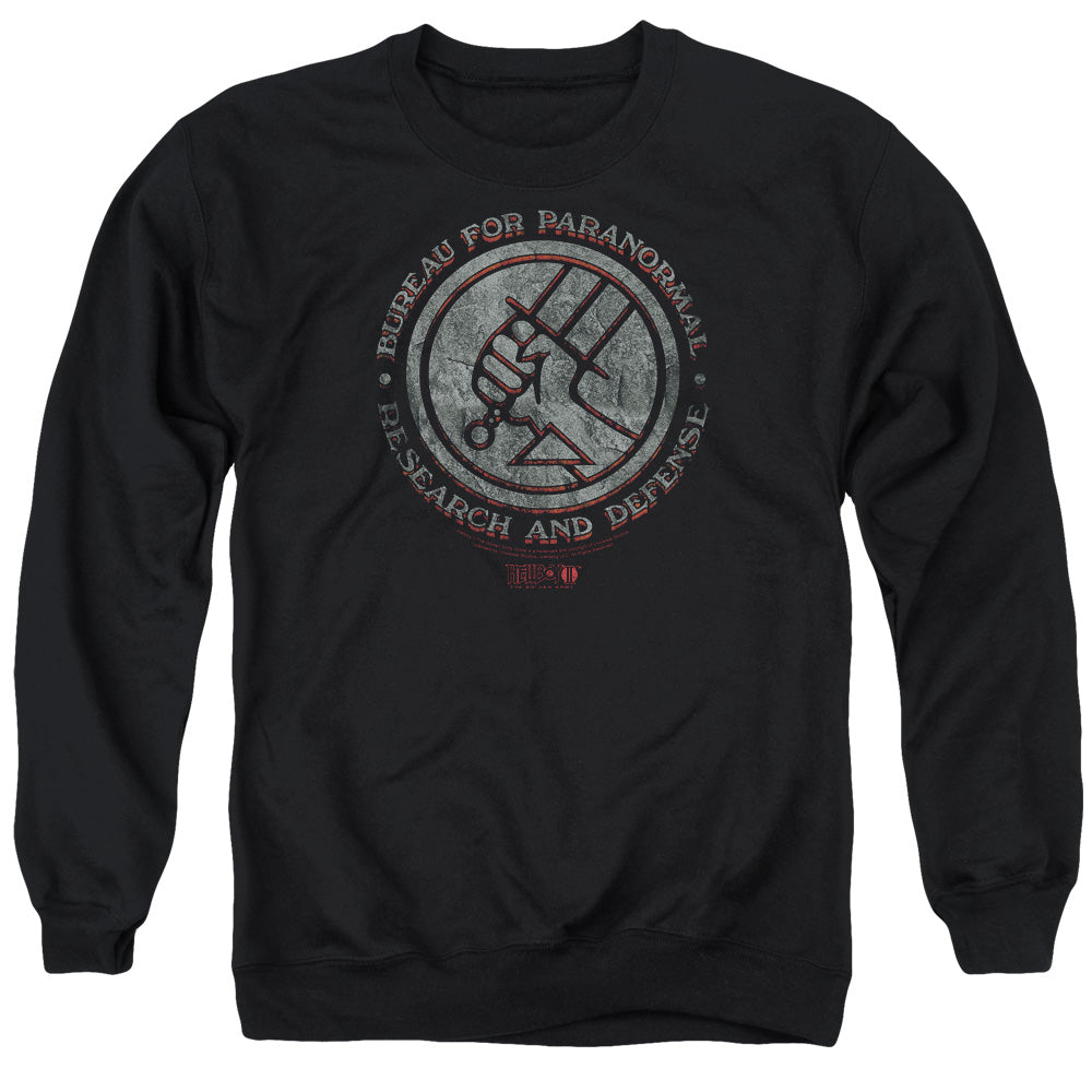 AN OFFCIALLY LICENSED HELLBOY II BPRD STONE ADULT UNISEX CREWNECK SWEATSHIRT BLACK