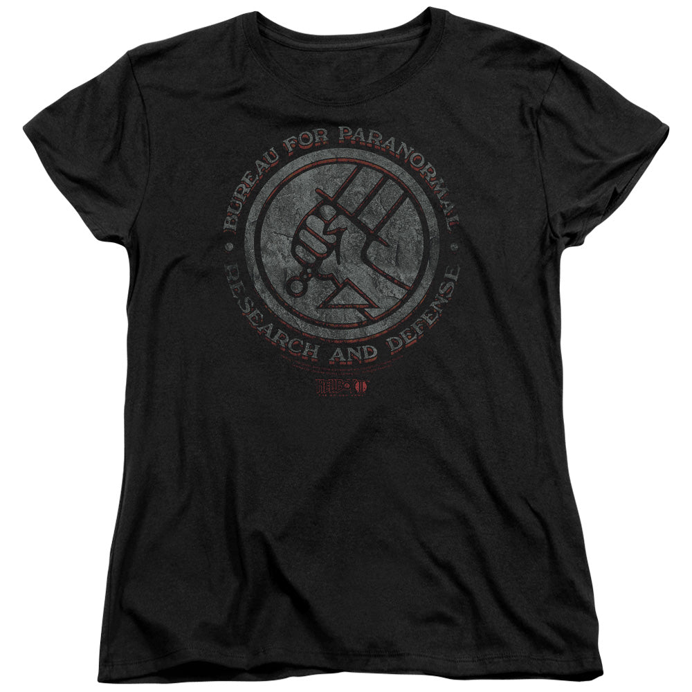 AN OFFCIALLY LICENSED HELLBOY II BPRD STONE WOMEN'S REGULAR FIT T-SHIRT BLACK