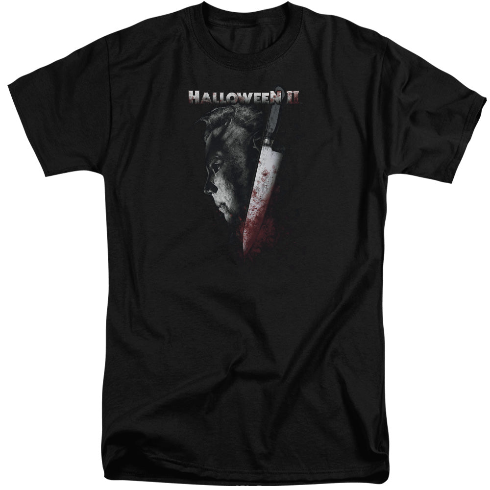 AN OFFCIALLY LICENSED HALLOWEEN II COLD GAZE MEN'S TALL FIT T-SHIRT BLACK