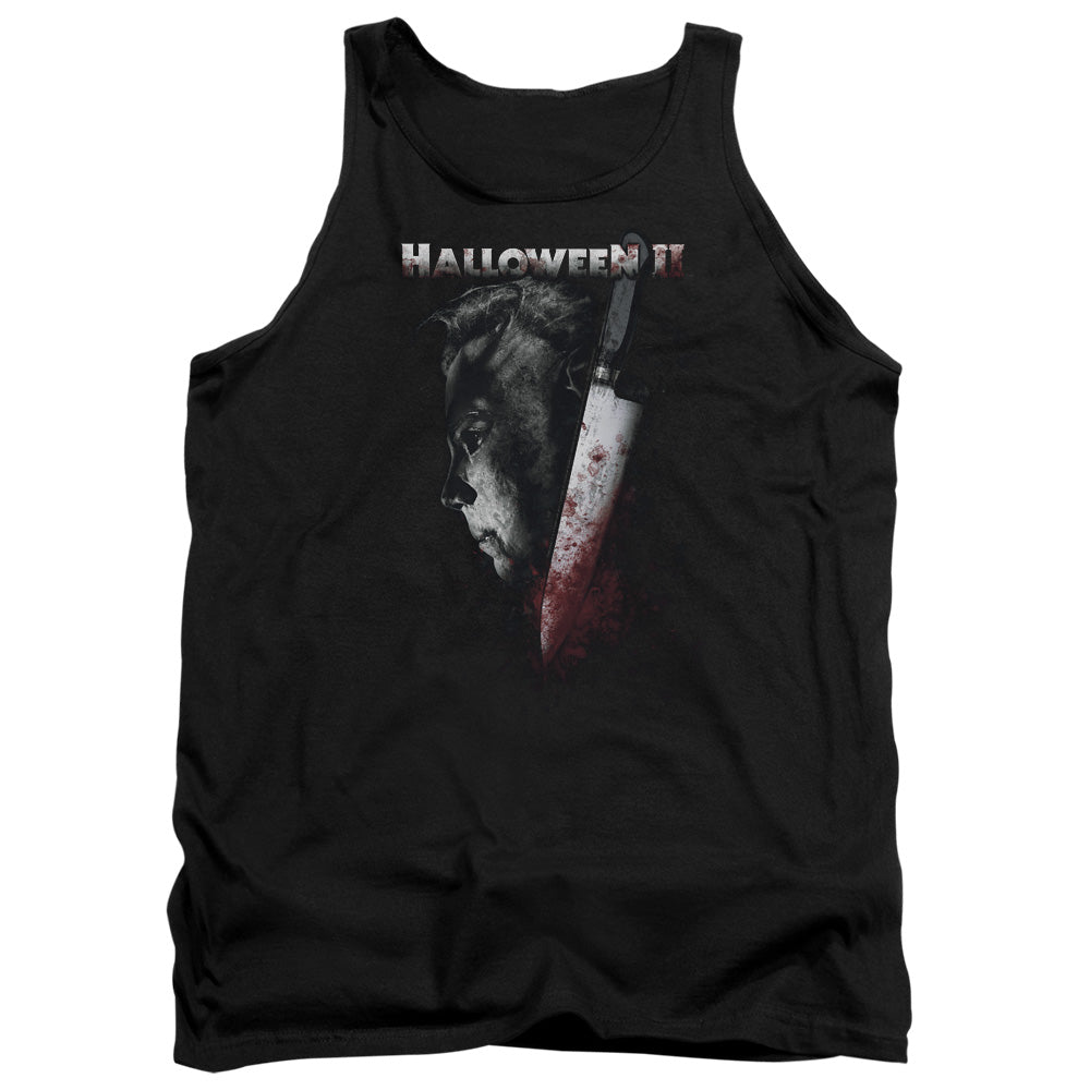 AN OFFCIALLY LICENSED HALLOWEEN II COLD GAZE ADULT UNISEX TANK TOP BLACK