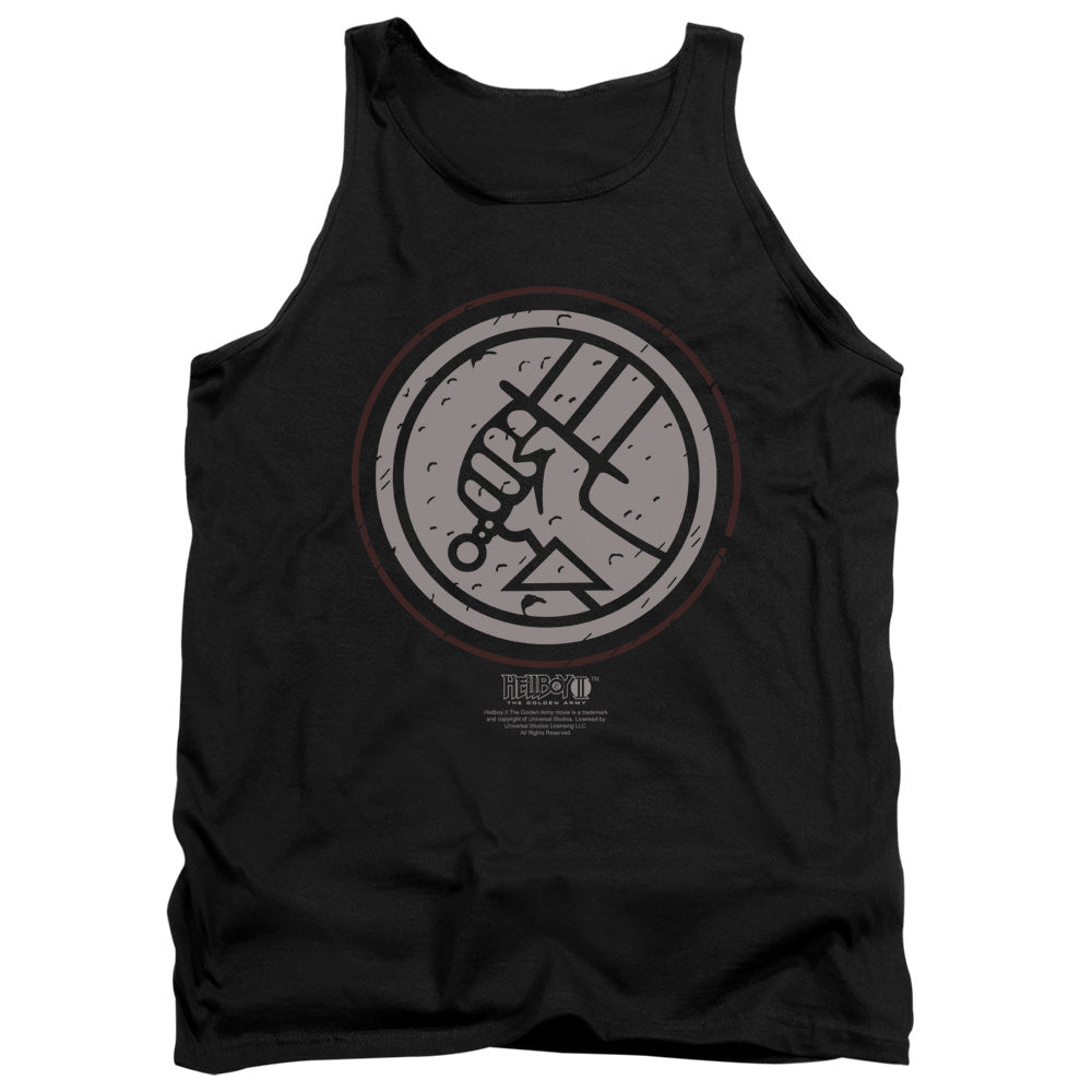 AN OFFCIALLY LICENSED HELLBOY II MIGNOLA STYLE LOGO ADULT UNISEX TANK TOP BLACK