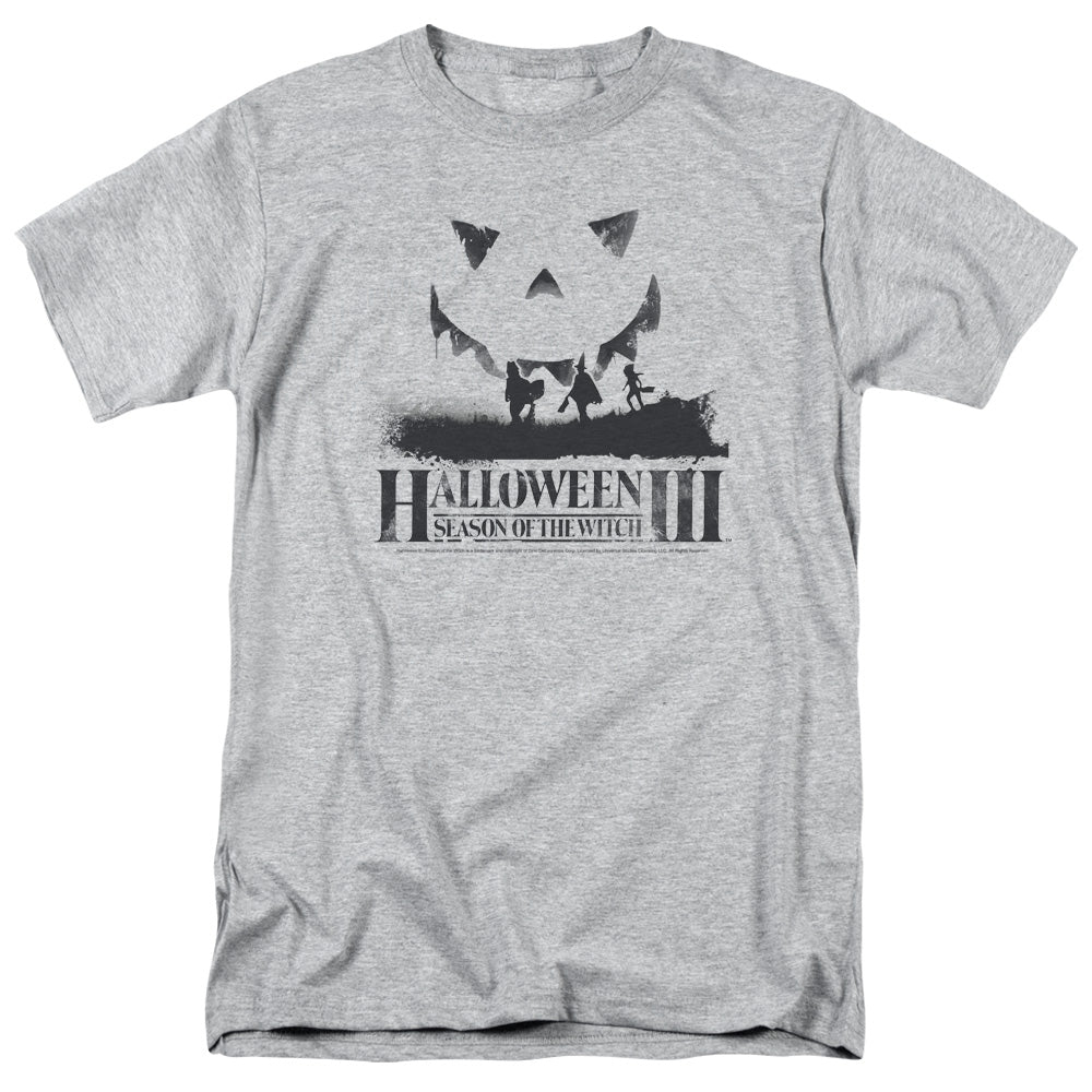 AN OFFCIALLY LICENSED HALLOWEEN III SILHOUETTE MEN'S REGULAR FIT T-SHIRT ATHLETIC HEATHER