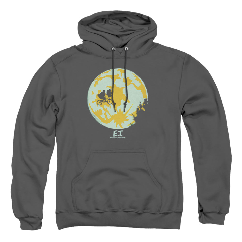 AN OFFCIALLY LICENSED ET IN THE MOON ADULT UNISEX PULLOVER HOODIE CHARCOAL