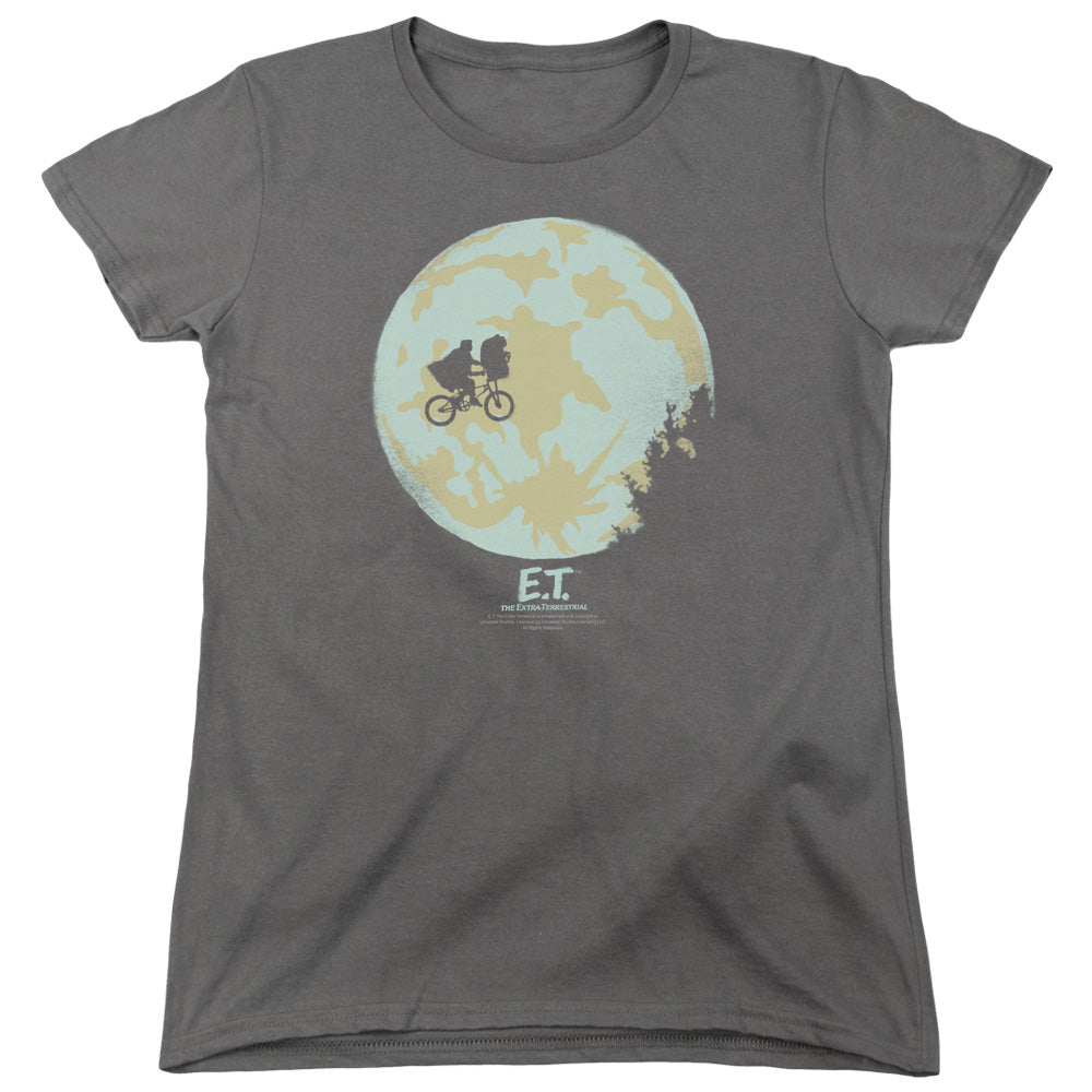 AN OFFCIALLY LICENSED ET IN THE MOON WOMEN'S REGULAR FIT T-SHIRT CHARCOAL