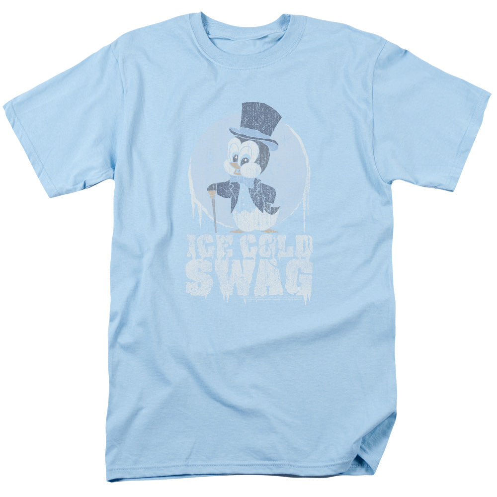 AN OFFCIALLY LICENSED CHILLY WILLY ICE COLD MEN'S REGULAR FIT T-SHIRT LIGHT BLUE