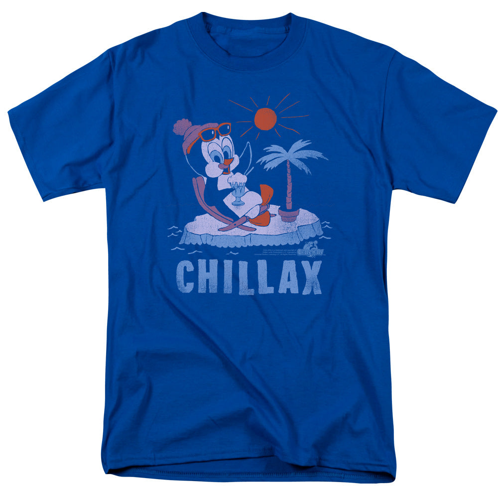 AN OFFCIALLY LICENSED CHILLY WILLY CHILLAX MEN'S REGULAR FIT T-SHIRT ROYAL