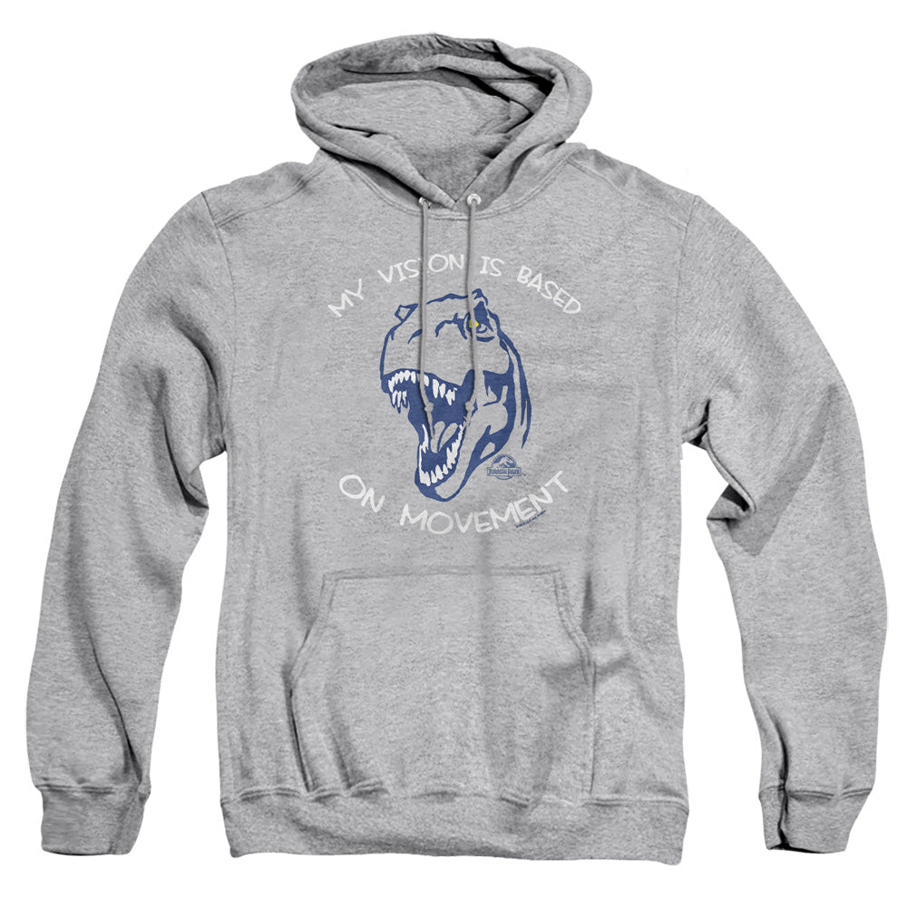 AN OFFCIALLY LICENSED JURASSIC PARK MY VISION ADULT UNISEX PULLOVER HOODIE ATHLETIC HEATHER