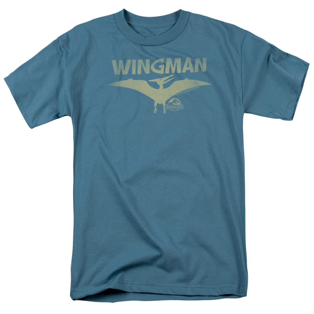 AN OFFCIALLY LICENSED JURASSIC PARK WINGMAN MEN'S REGULAR FIT T-SHIRT SLATE