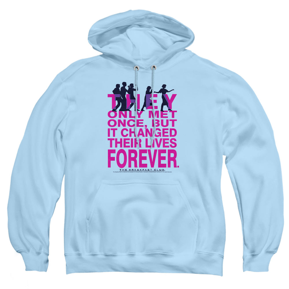 AN OFFCIALLY LICENSED BREAKFAST CLUB FOREVER ADULT UNISEX PULLOVER HOODIE LIGHT BLUE