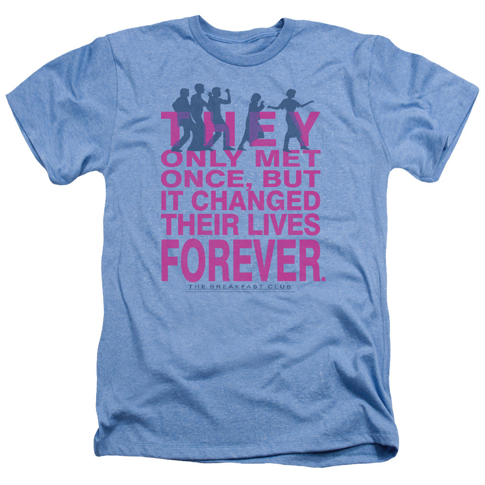 AN OFFCIALLY LICENSED BREAKFAST CLUB FOREVER MEN'S HEATHER T-SHIRT LIGHT BLUE