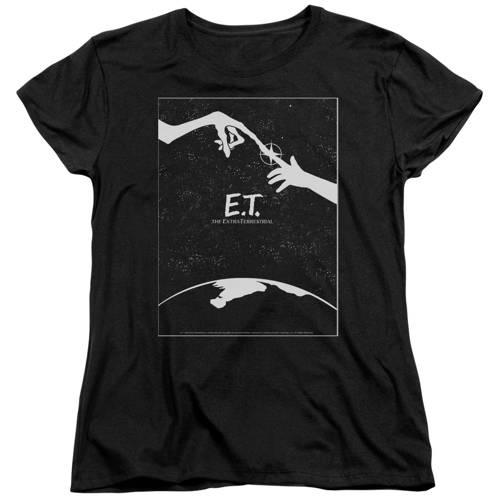 AN OFFCIALLY LICENSED ET SIMPLE POSTER WOMEN'S REGULAR FIT T-SHIRT BLACK