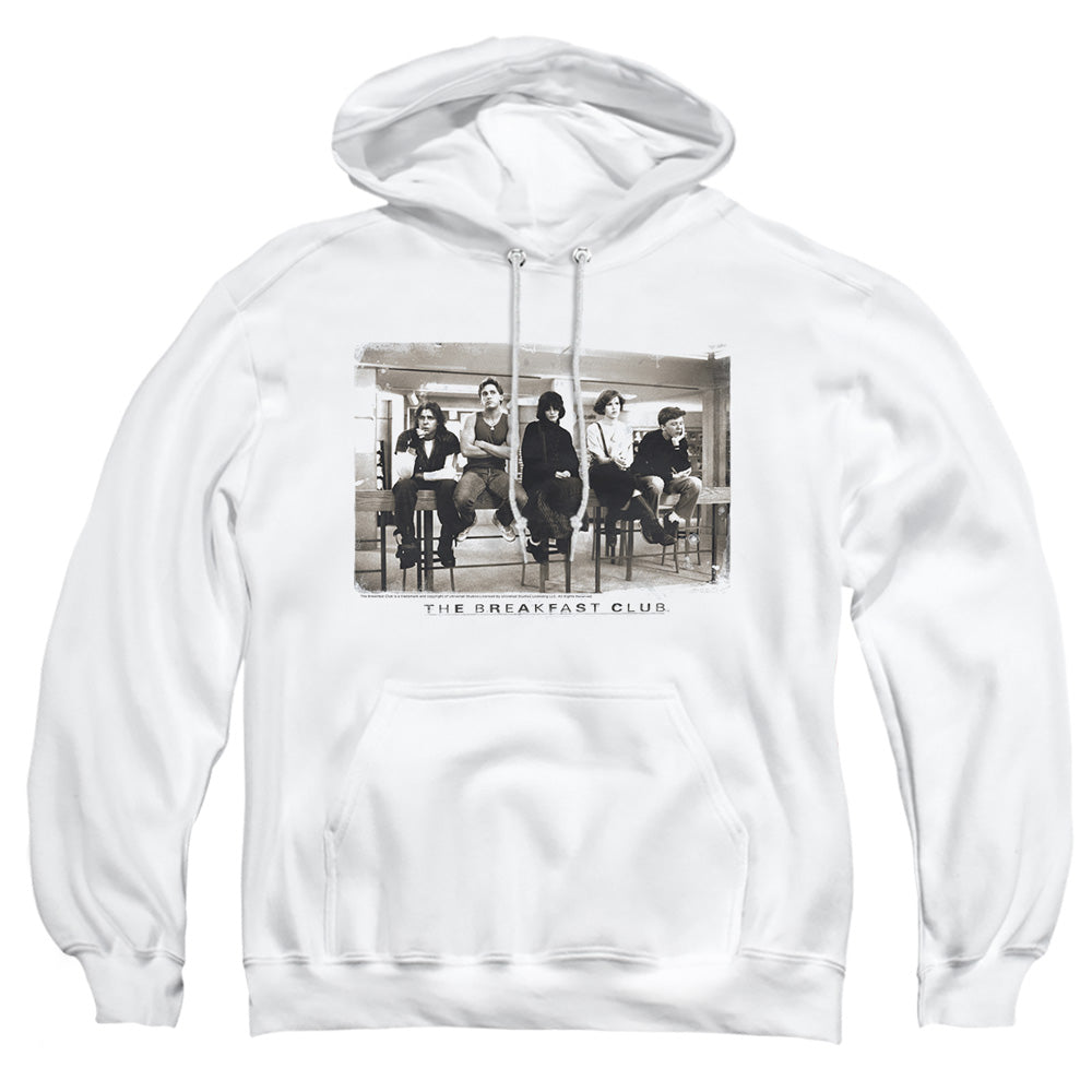 AN OFFCIALLY LICENSED BREAKFAST CLUB MUGS ADULT UNISEX PULLOVER HOODIE WHITE