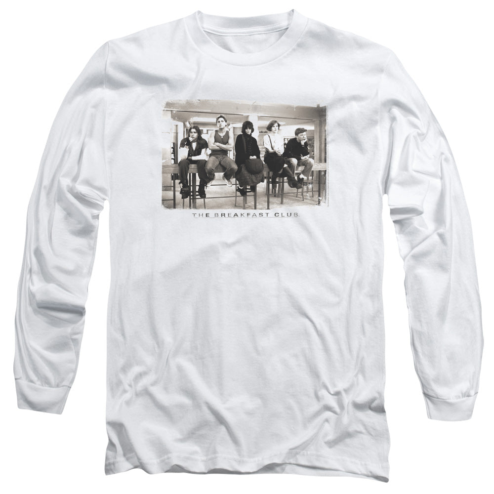 AN OFFCIALLY LICENSED BREAKFAST CLUB MUGS MEN'S LONG SLEEVE T-SHIRT WHITE