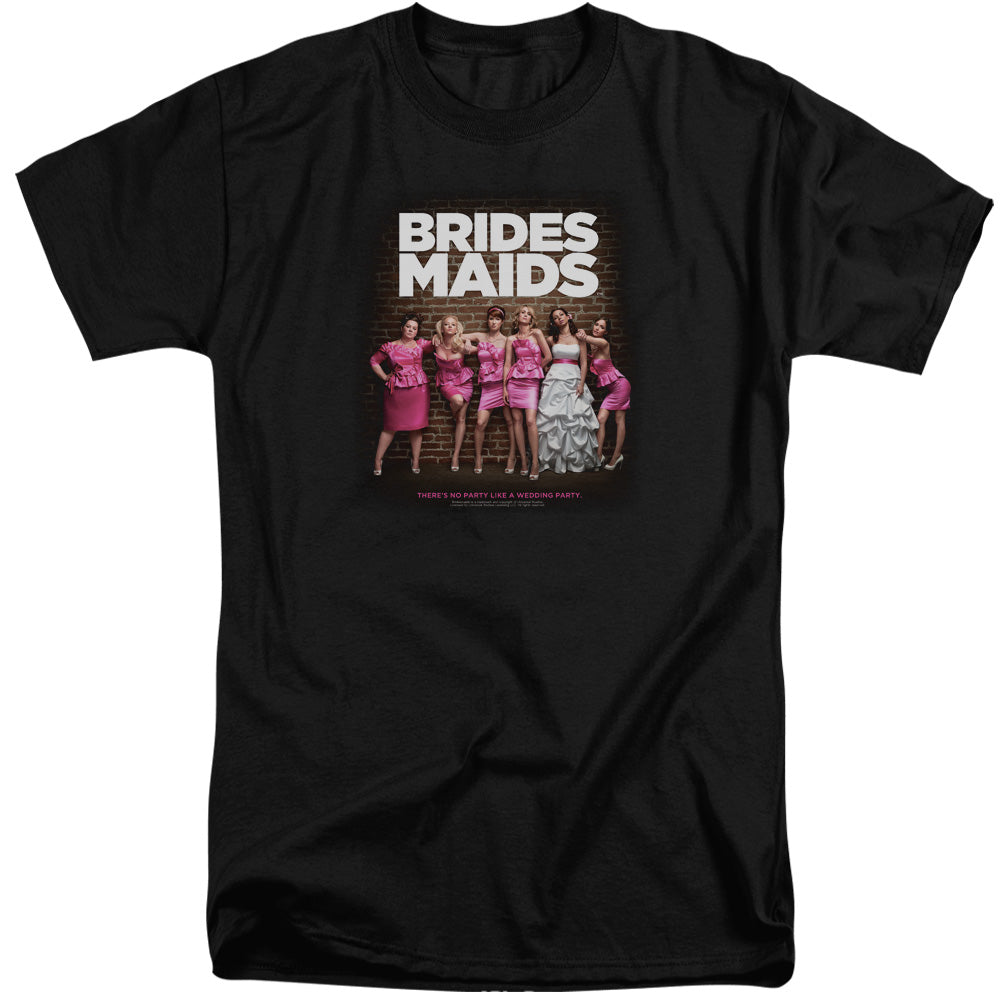 AN OFFCIALLY LICENSED BRIDESMAIDS POSTER MEN'S TALL FIT T-SHIRT BLACK