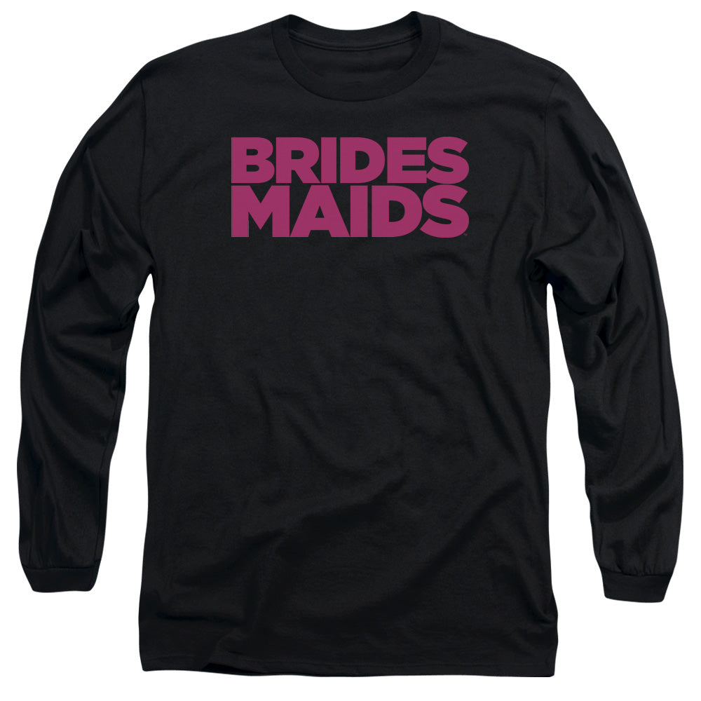 AN OFFCIALLY LICENSED BRIDESMAIDS LOGO MEN'S LONG SLEEVE T-SHIRT BLACK