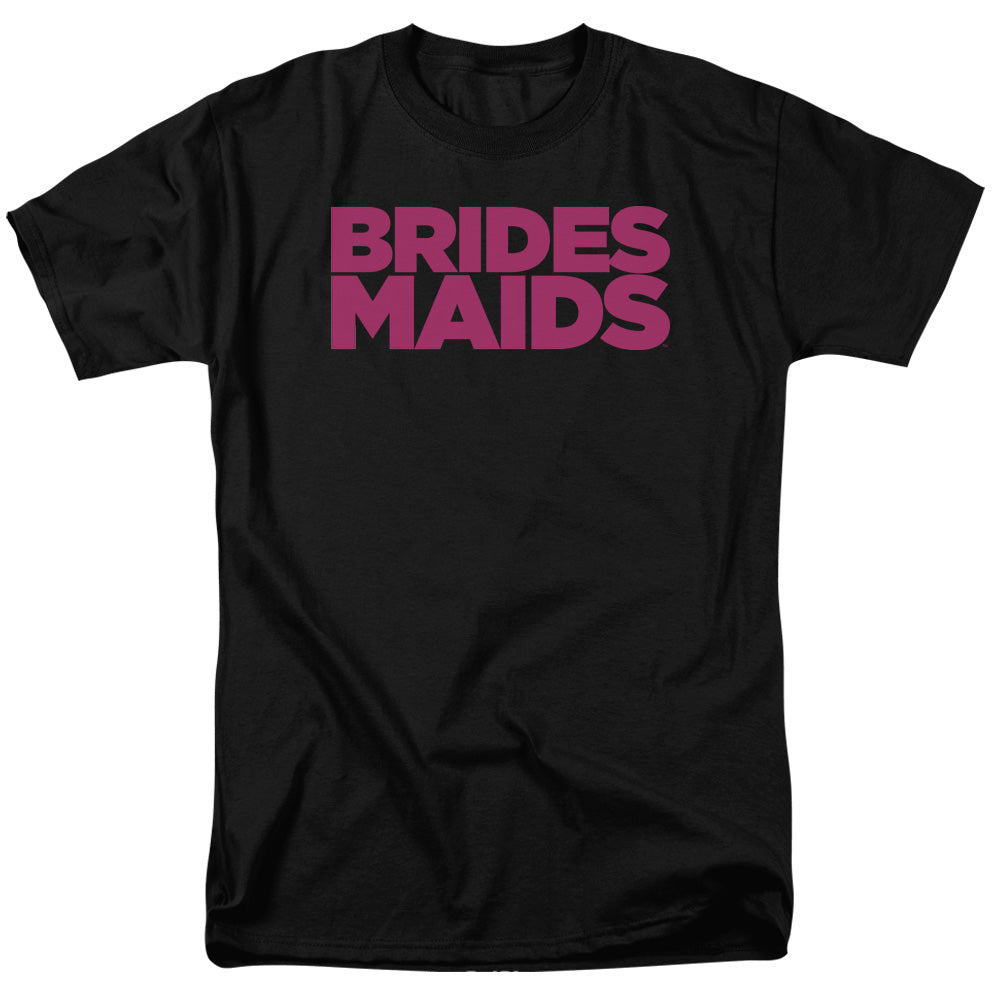 AN OFFCIALLY LICENSED BRIDESMAIDS LOGO MEN'S REGULAR FIT T-SHIRT BLACK