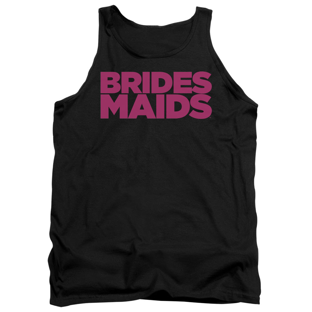 AN OFFCIALLY LICENSED BRIDESMAIDS LOGO ADULT UNISEX TANK TOP BLACK