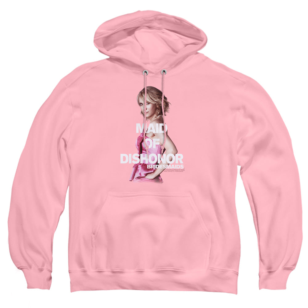 AN OFFCIALLY LICENSED BRIDESMAIDS MAID OF DISHONOR ADULT UNISEX PULLOVER HOODIE PINK
