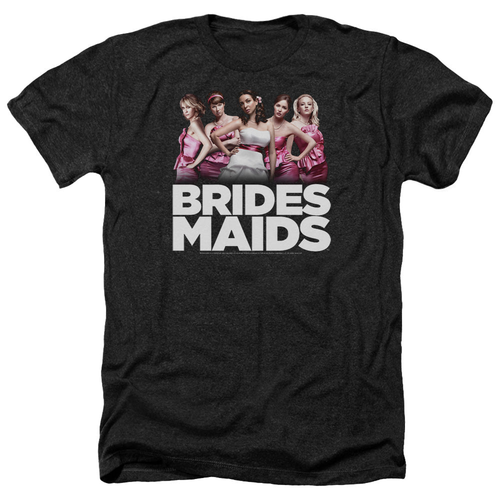 AN OFFCIALLY LICENSED BRIDESMAIDS MAIDS MEN'S HEATHER T-SHIRT CHARCOAL
