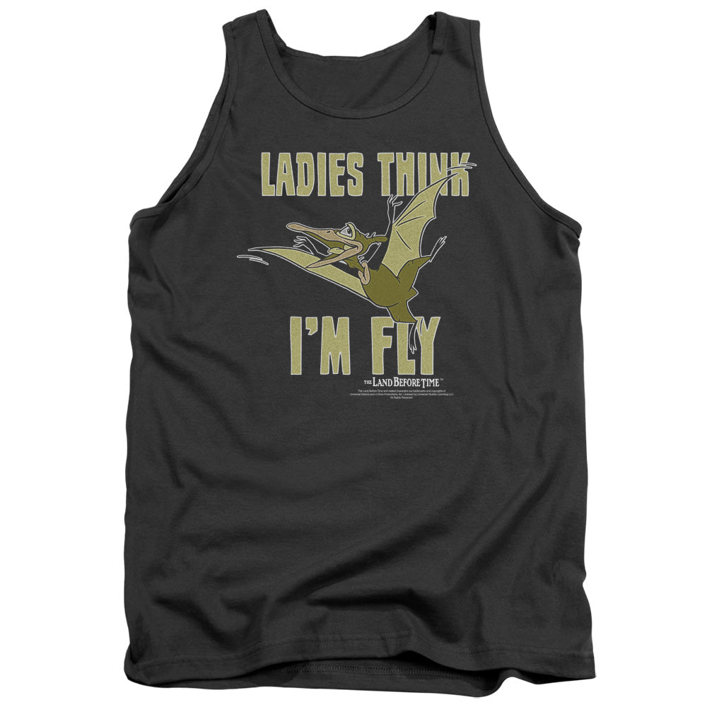 AN OFFCIALLY LICENSED LAND BEFORE TIME IM FLY ADULT UNISEX TANK TOP CHARCOAL