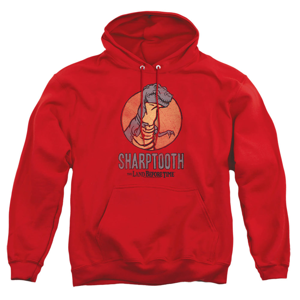 AN OFFCIALLY LICENSED LAND BEFORE TIME SHARPTOOTH ADULT UNISEX PULLOVER HOODIE RED