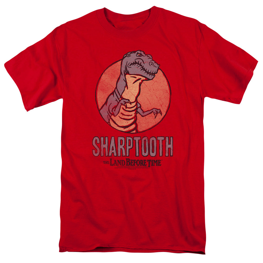 AN OFFCIALLY LICENSED LAND BEFORE TIME SHARPTOOTH MEN'S REGULAR FIT T-SHIRT RED