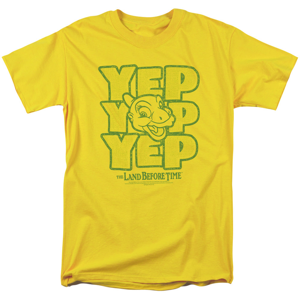 AN OFFCIALLY LICENSED LAND BEFORE TIME YEP YEP YEP MEN'S REGULAR FIT T-SHIRT YELLOW