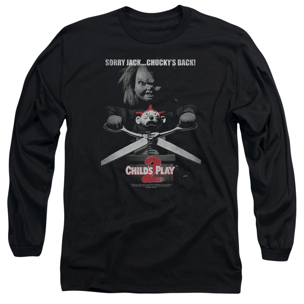AN OFFCIALLY LICENSED CHILDS PLAY 2 JACK POSTER MEN'S LONG SLEEVE T-SHIRT BLACK