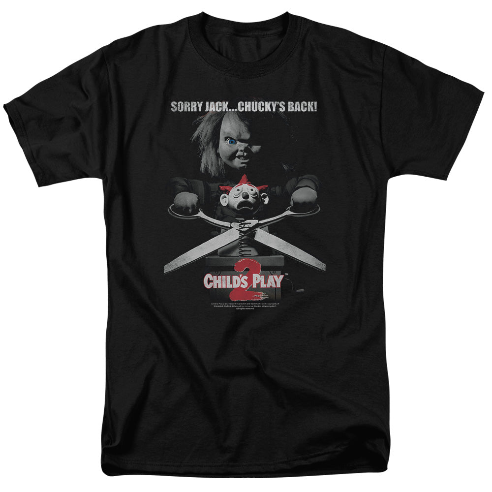AN OFFCIALLY LICENSED CHILDS PLAY 2 JACK POSTER MEN'S REGULAR FIT T-SHIRT BLACK